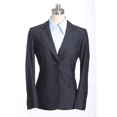 深藍色一粒扣職業裝定制